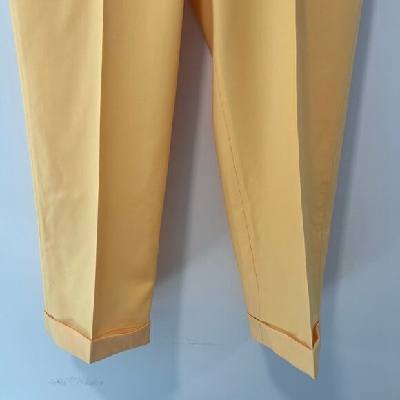 Holland & Sherry Yellow Flat Front Dress Pants Bespoke Size 35” JP - Picture 6 of 9